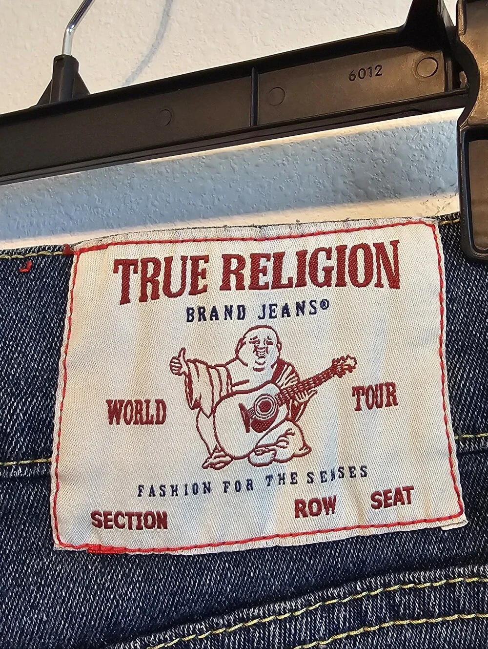 True Religion Ricky Relaxed Straight Dark Blue Jeans Mens 33